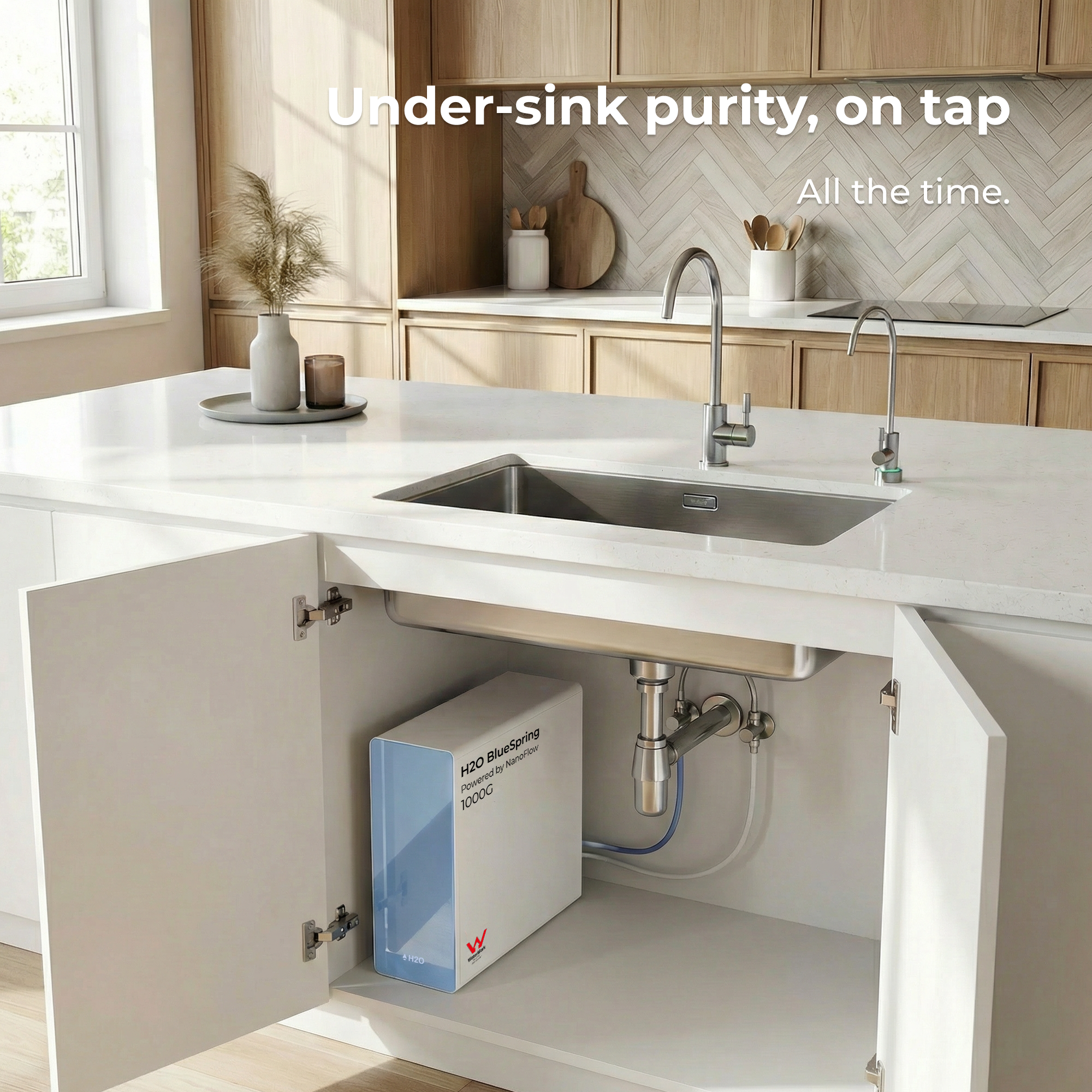 BlueSpring Under-Sink Purifier | High Flow Rate | Extra Long Filter Lifespan