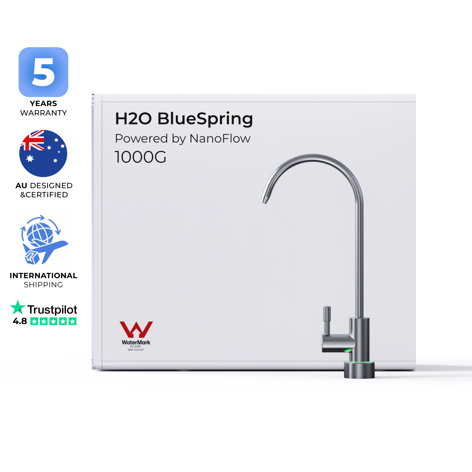 BlueSpring Under-Sink Purifier | High Flow Rate | Extra Long Filter Lifespan