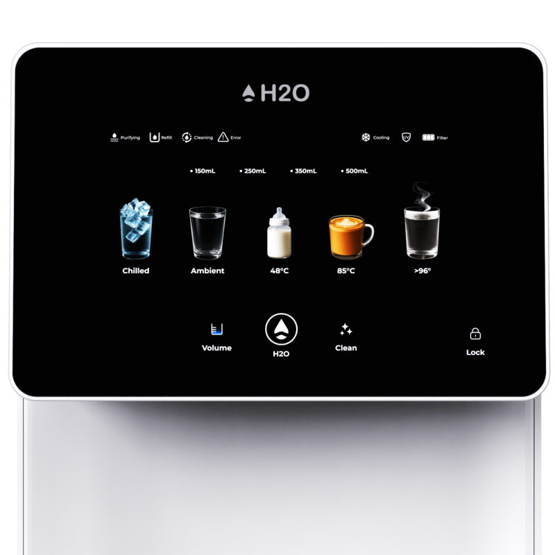 H2O purifier temperature touchscreen